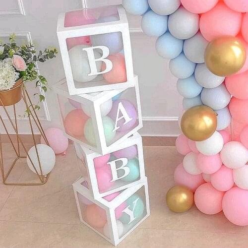 Balloon Transparent Box Baby Shower Boy Girl Wedding Birthday Party Decoration Kids Baby Shower 1st Birthday Decor Ballon Box
