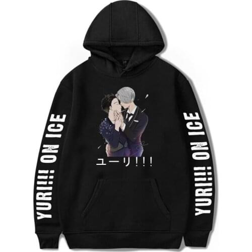 Yuri! On Ice Anime Hoodies Manga Printed Men/Women Fashion Hooded Unisex Tops Streetshirt Pullover Harajuku Clothing Sweatshirt