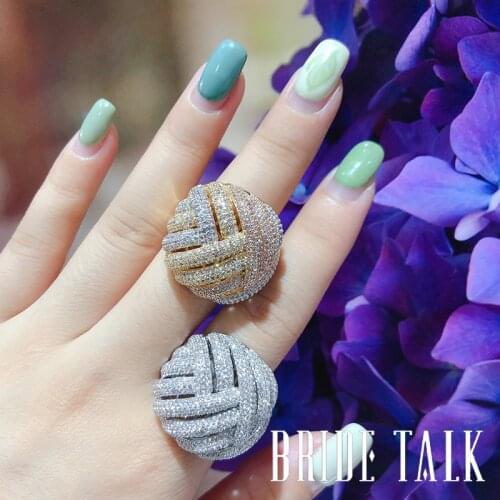 Bride Talk Luxury Ring For Women Cubic Zirconia Suitable Bridal Party Wedding Engagement Big Rings Jewelry High Quality Gift