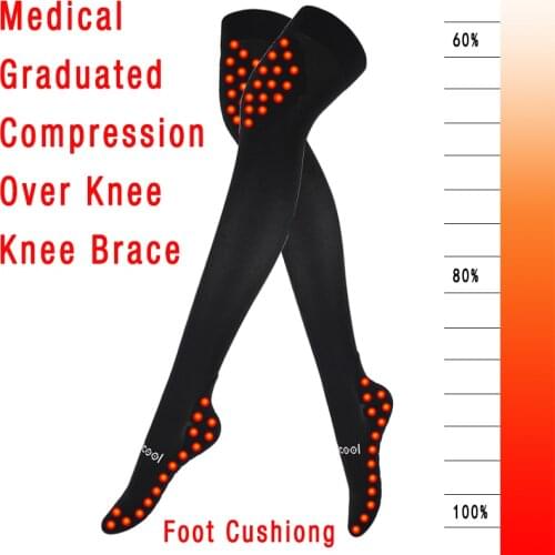 IDEALSLIM Winter Compression Stockings Women Cushiong Warm Over Knee Socks Graduated Compression Long Socks