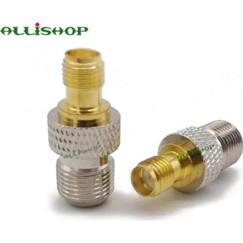 ALLISHOP 100Pcs RF Adapter F Type female jack to SMA female RF connector straight Connector for Wireless Antenna Radios