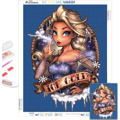 Pintura diamante 5D DIY Diamond Painting Cartoon Princess Picture Full Diamond Art Mosaic Embroidery Cross Stitch Kit Home Decor