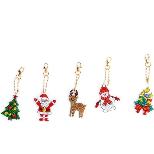 5D DIY Full Special Drill Diamond Keychain Kits Mosaic Art Crafts Rhinestone Drawing Keyring Pendant Decor Gifts