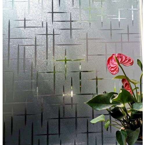 Double-Dou Static Cling Self-Adhesive Glass Film Embossed Frosted Opaque Home Decor Window Cover Stickers