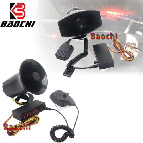 Car 12V Alarm Horn Siren Sound 100W Police Siren Warning Loudspeaker Tone AUTO Electronic Horn Megaphone Train MIC PA System