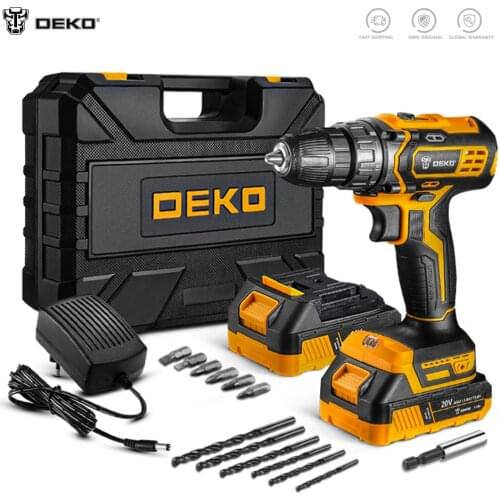 DEKO 20V MAX Cordless Drill,40N.m Electric Screwdriver with 3/8" Keyless Chuck,2 Variable Speed,18+1 Torque Setting,Fast Charger