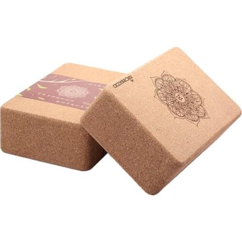 High Density Cork Wood Yoga Blocks Nonslip Soft Yoga Brick Outdoor Yoga Pilates Exercise Fitness Yoga Brick Block Stretching Aid