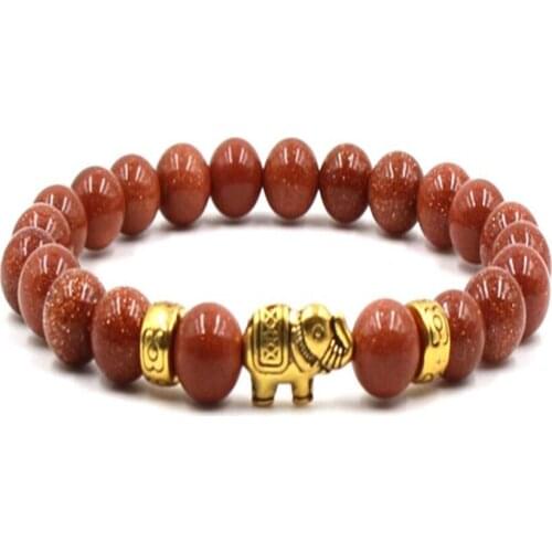 8MM Aventurine Gemstone Mala Bracelet 7.5 inches Healing Stretchy Buddhism Cuff Energy Wrist Chakas