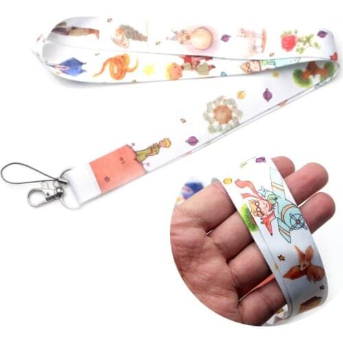 DMLSKY 24pcs/lot Little Fox and Prince Lanyard Keychain Lanyards for keys Badge Phone key Rings Neck Straps Accessories M3054