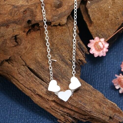 925 Sterling Silver Necklace Pendant For Women Men Heart pendant Trendy Adjustable Chain Choker For Girls Gift Jewelry