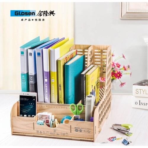 DIY Wooden 4 Columns File Tray D9121