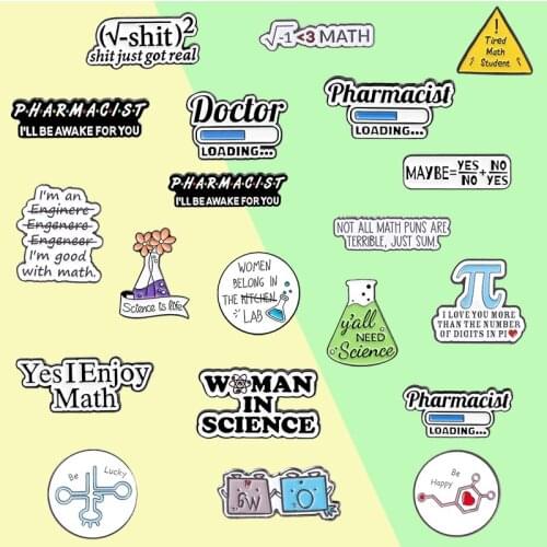 Science Stuff Enamel Pins "You all Need Science" Math Chemical Brooches Decoration on Backpack Caps Gift for Women Men Jewelry