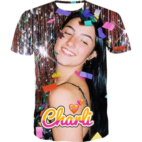 Charli Damelio Printing T Shirt Summer Men Women Short Sleeve Leisure Top Tee Casual Ladies Female T Shirts Boys Girls Clothing