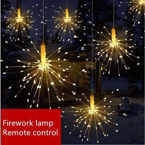 120leds Fireworks Garland Lights Remote Control Warm White Fairy Lights Bar Party Christmas New Year Wedding Decorative Lights
