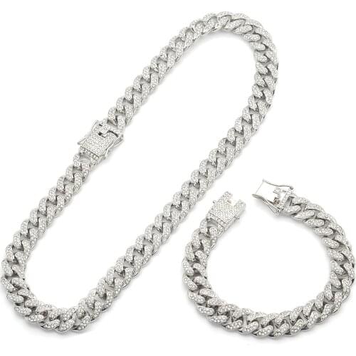 Hip Hop Miami Cuban Chain Necklace Women Men Trendy Fashion Rapper Jewelry Iced Out Cuban Necklaces Dropshiping