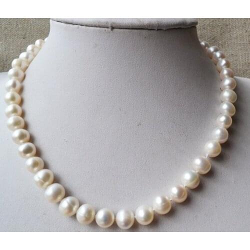 Hot Sale Big Size White Pearl Necklace Wedding Birthday Party Women Gift Fashion Jewelry Natural Freshwater Pearl Smart Necklace