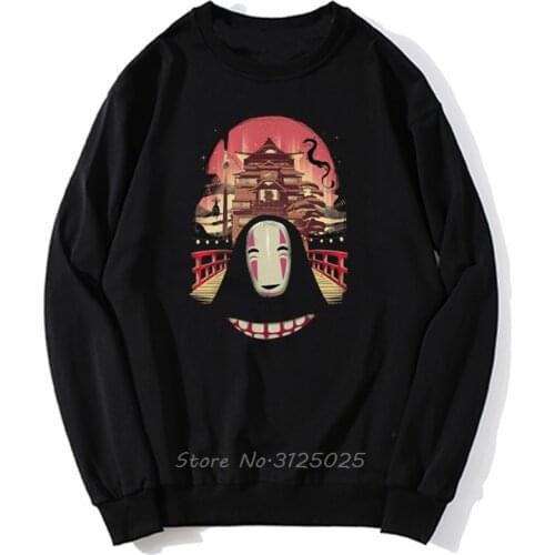 Welcome To The Magical Bath House Spirited Away No Face Man Japanese Anime Hoodie Men Casual Miyazaki Hayao Anime Hoodies
