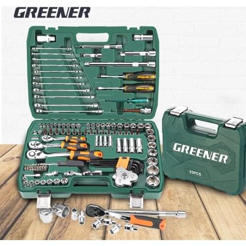 Car Repair Tool 1/2 3/8 1/4-Inch Socket Set Car Repair Tool Ratchet Torque Wrench Combo Tools Kit Auto Repairing Tool Set