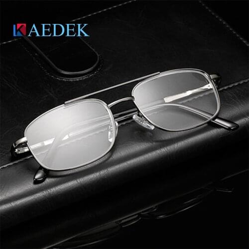 KAEDEK Metal Reading Glasses Women & Men Clear Lens Presbyopic Glasses Optical Spectacle With Diopter Unisex Retro Round +1 1.5