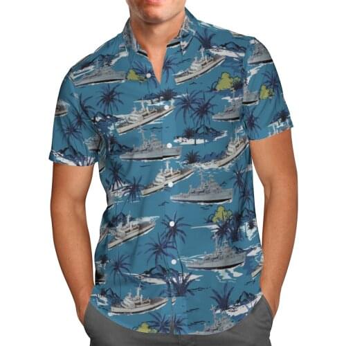 Warship 3D Print Beach Hawaii Summer 2021 Shirt Short Sleeve Shirt Streetwear Oversized 5XL Camisas De Hombre Blusa Masculina-24