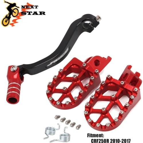 CNC Motorcycle Gear Shift Foot Lever Foot Pegs Rest Footrests Pedals Footpegs For HONDA CRF250R 2010 2012 2013 2014 2015-2017
