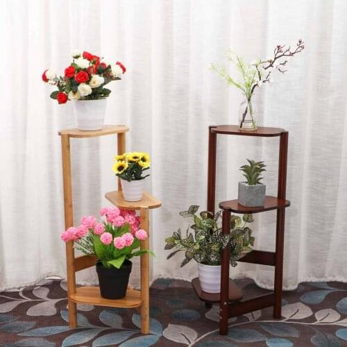 3 Tiers Bamboo Flower Shelves Planter Pot Stands Plant Rack Display Storage Shelf Support For Flowers Indoor Outdoor Yard