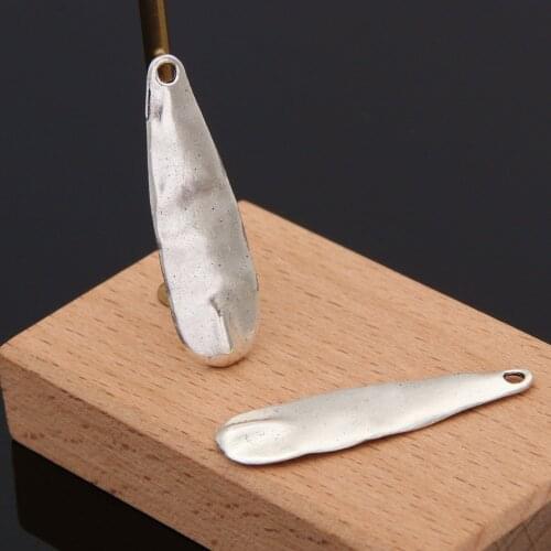 10pcs Silver Color Irregular Shaped Charms Peculiar Figure Pendant Earrings Jewelry Findings Accessories 36.5X10.5mm A3456