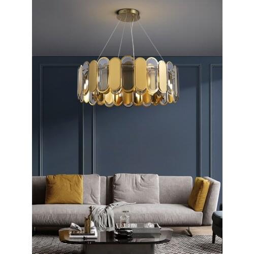 Postmodern Luxury Crystal LED Chandelier For Living Room Bedroom Kitchen Hanging Lamp Creative Stainless Steel Decora Fixtures