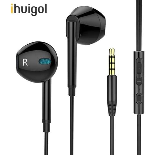 Ihuigol In-ear Wired Earphone Sport Earbuds 3.5mm Jack Mobile Phone Earphone With Mic 6D Bass Stereo Surround Earphones Headsets