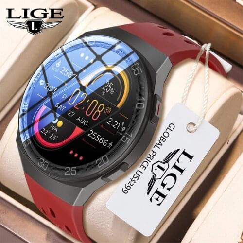 LIGE New Heart Rrate Monitor Smart Watch Men Bluetooth Call Waterproof Sport Fitness Smartwatch Full Touch Screen For Android IO
