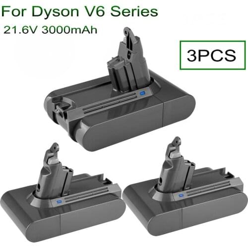 3Pack V6 DC58 DC59 Vacuum Cleaners Replacement Battery 21.6V 3000mAh Li-ion for Dyson DC62 DC74 SV03 SV05 SV06 SV07 SV09 Battery
