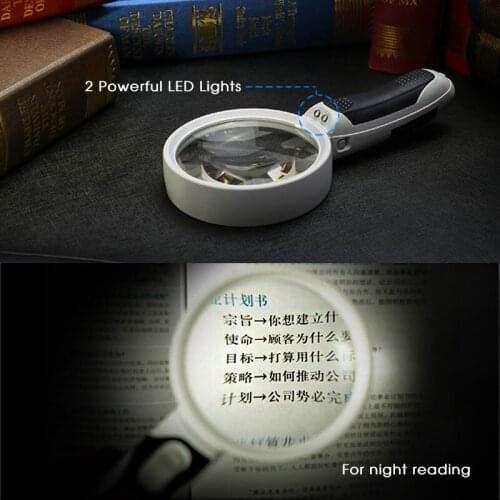 LED Magnifying Glass Handheld Magnifier Interchangeable Loupe Portable Map Reading Study Magnifiers Diamond Painting Accessoires