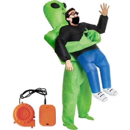 Halloween Green Ghost Hugs Inflatable Costume Cosplay Party Costume Funny Show Props Men Women Inflatable Costumes With Blower