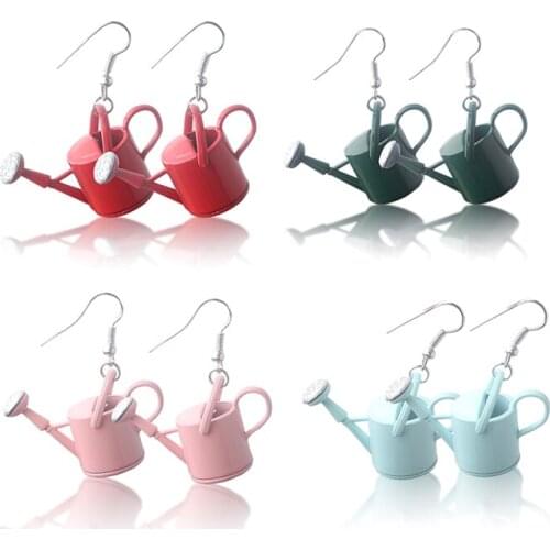 Unique 3D Watering Can Earrings Gardening Dangle Statement Earrings for Women Jewelry Gift
