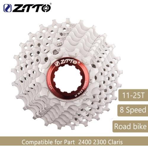 ZTTO Road Bike 8 Speed Cassette 8 Velocidade 8S 25T Bicycle Freewheel Sprocket Cog Compatible for Parts 2400 2300 Claris 234g