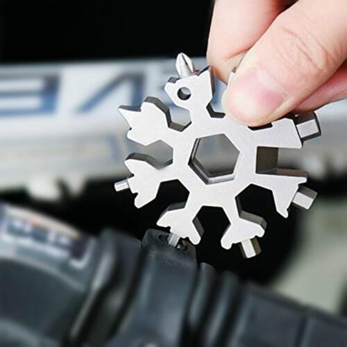 18 In 1 Snowflake Snow Wrench Tools Spanner Hex Wrench Multifunction Camping Outdoor Survive Tools Bottle Opener Screwdriver