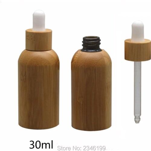 30ML 10pcs/lot Superior Grade Empty Essential Oil Bottle, DIY Bamboo Wooden Dropper Bottle, Safety Essence Refillable Container