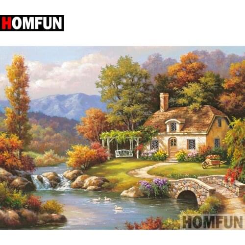 HOMFUN Full Square/Round Drill 5D DIY Diamond Painting "beautiful scenery" Embroidery Cross Stitch 3D Home Decor A27042