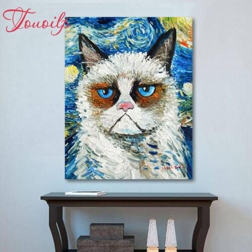Touoilp Diamond embroidery sale"Starry sky cat"diamond painting full diamond mosaic puzzle picture of rhinestones cross-stitch