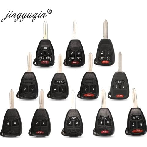 Jingyuqin Car Key Shell Case 2/3/4/5/6 Buttons for Chrysler Pacifica Aspen 300 Dodge RAM Caravan Jeep Commander Grand Cherokee