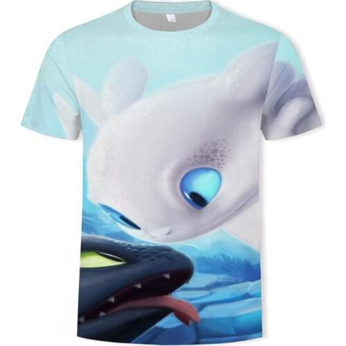 Cute T-shirt trend summer comfortable short-sleeved O-neck 3D printed top 2021 T-shirt male anime character oversized