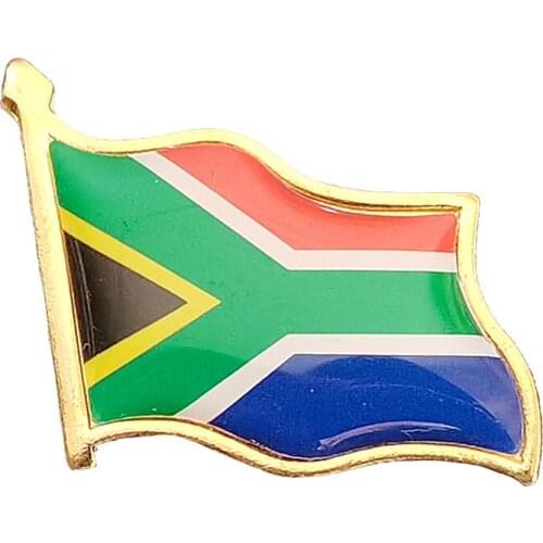 Electroplated Gold South Africa Flag Brooch Enamel Pins Badge Backpack/Hat/Collar/School Bag Accessories