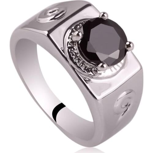 Classic Jewelry Man Sterling Silver 925 Ring 8mm Cubic Zirconia Heavy Finger Wear Sizes R512