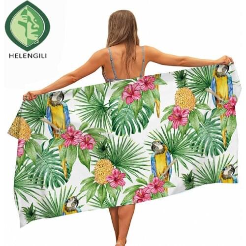 HELENGILI Pineapple Microfiber Pool Beach Towel Portable Quick Fast Dry Sand Outdoor Travel Swim Blanket Thin Yoga Mat