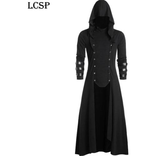 LCSP Middle Ages Assassin Victoria Punk Gothic Wind Cloak Coat Cosplay Viking knight Monarch Vampire SCA LARP Costumes