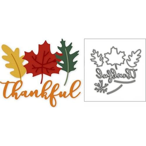 New Trio Maple Leaves Thankful 2020 Metal Cutting Dies for DIY Scrapbooking and Card Making Decorative Embossing Craft No Stamps