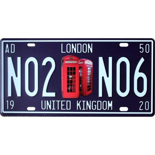 [ Mike86 ] London Red Rhone Booth Car License Plates Vintage Wall Plaque decor Metal Painting PUB Cafe D-166 Mix order 30*15 CM