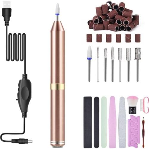 Nail Kit Pen Type Polisher USB Mini Electric Nail Polisher Nail Tools
