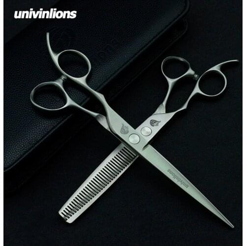 7" Pet Straight & Thinning Scissors Pet Dog Gromming Scissors Kit Pet Cutting ScissorsThinning Shears for Dog Cat Cutting Tools