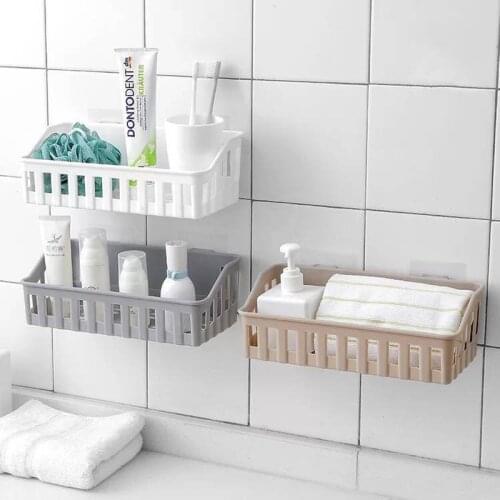 Non-perforated Bathroom Shelving Wall Shelf Receive Wash Gargle Shelf Bathroom Kitchen Storage Shelf Kitchen Wall Hang